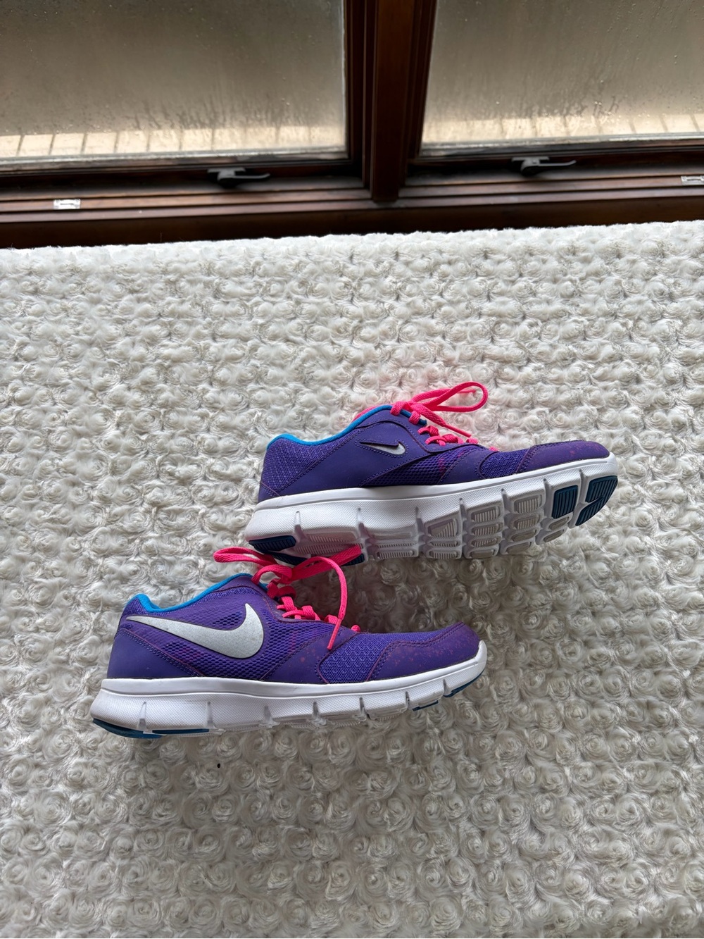 Size 7 Nike Flex Experience RN 3 Purple Sneakers with Pink Laces